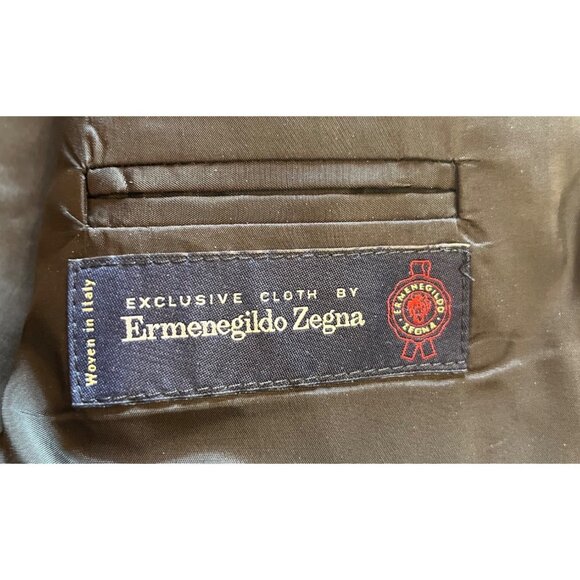 Ermenegildo Zegna  Mens Black Wool Blazer 42R  Purdue University, woven in Italy - Picture 6 of 16